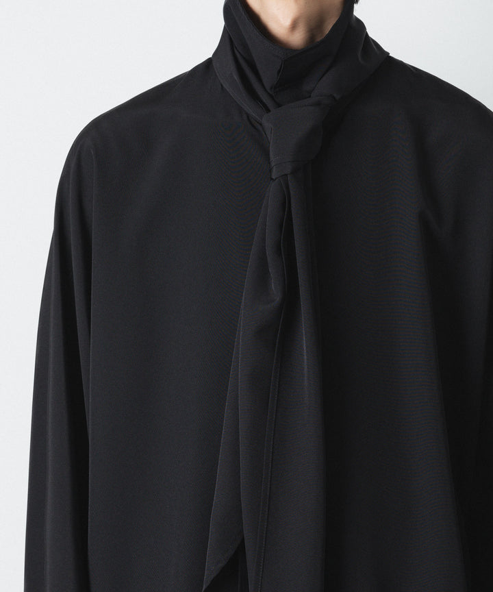 ato(アトウ)のCREPE DE CHINE SCARF SHIRT - BLACKの公式通販サイトsession福岡セレクトショップ