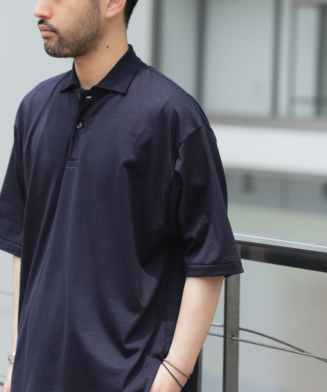 INTÉRIM(インテリム)の HYPER BIG HIGH GAUGE SUVIN JERSEY POLO SHIRT - ROYAL D.PURPLEの公式通販サイトsession福岡セレクトショップ
