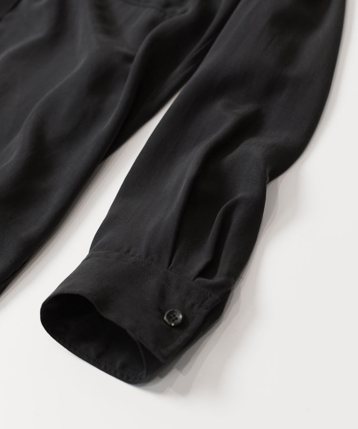 ATTACHMENT アタッチメントのCU/RY FIBRIL TAFFETA PATCH POCKET L/S SHIRT - BLACKの公式通販サイトsession福岡セレクトショップ