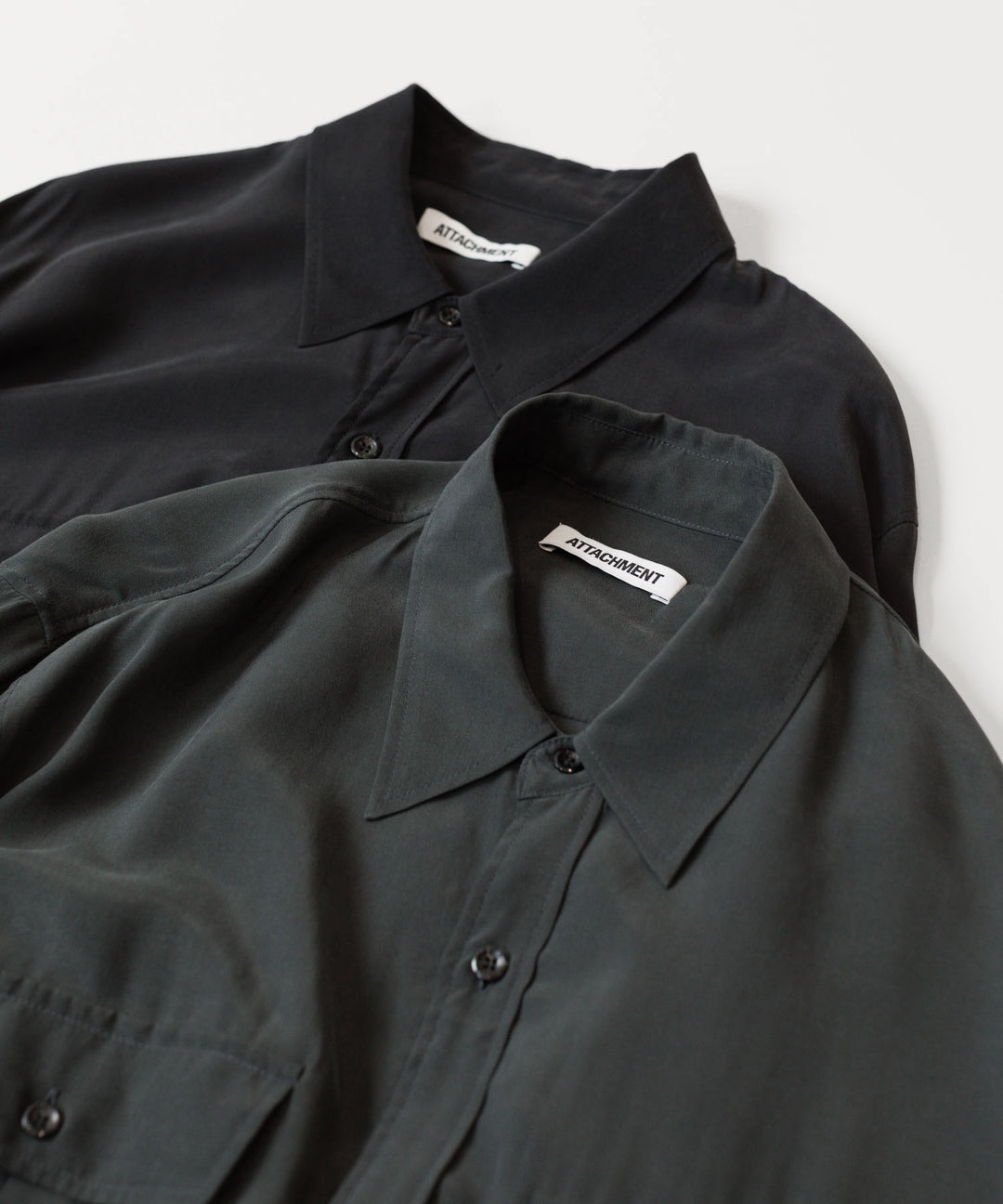 ATTACHMENT アタッチメントのCU/RY FIBRIL TAFFETA PATCH POCKET L/S SHIRT - BLACKの公式通販サイトsession福岡セレクトショップ