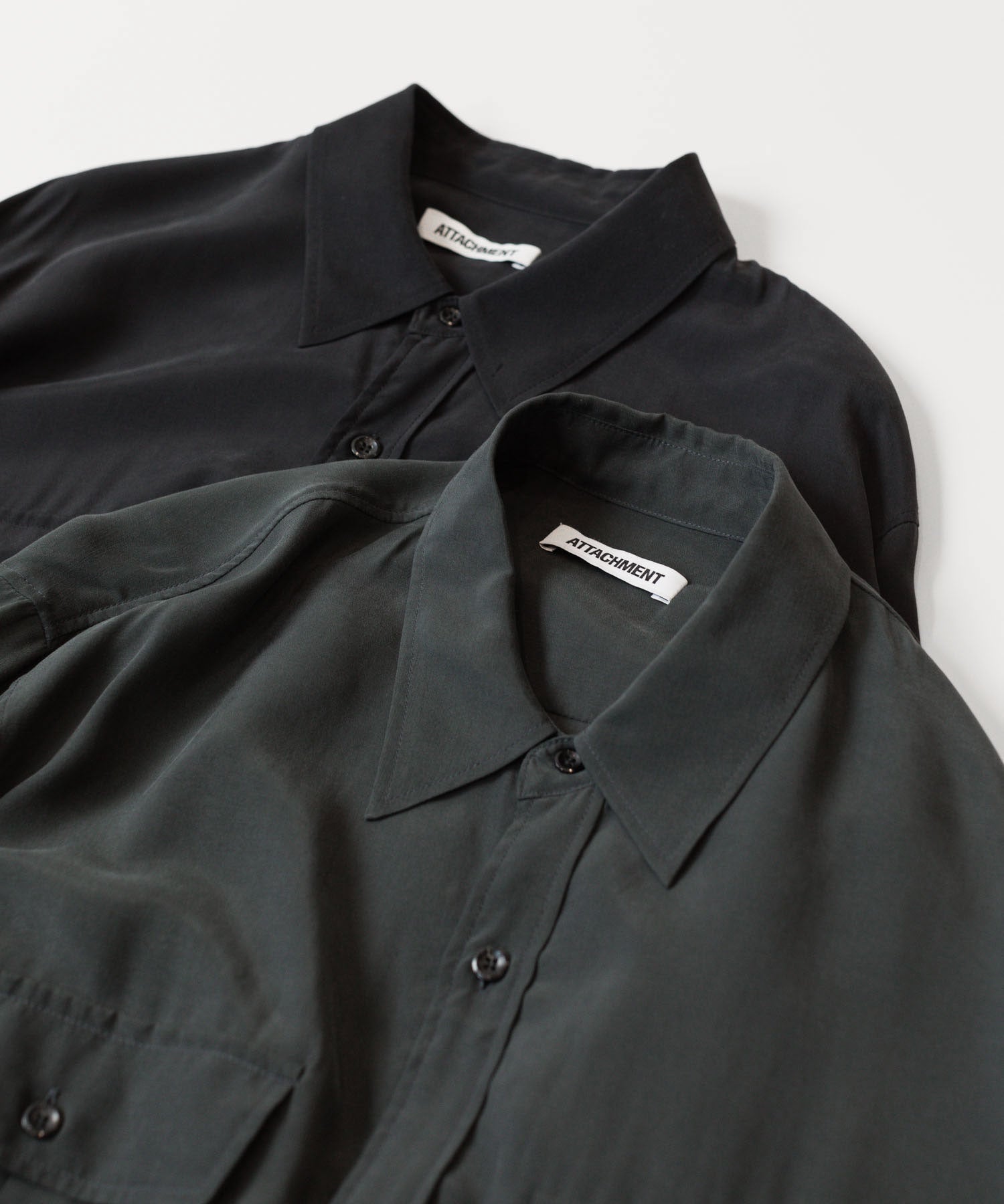 ATTACHMENT アタッチメントのCU/RY FIBRIL TAFFETA PATCH POCKET L/S SHIRT - D.GRAYの公式通販サイトsession福岡セレクトショップ