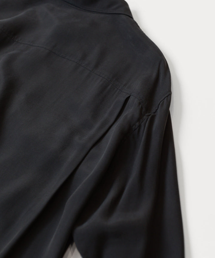 ATTACHMENT アタッチメントのCU/RY FIBRIL TAFFETA PATCH POCKET L/S SHIRT - BLACKの公式通販サイトsession福岡セレクトショップ