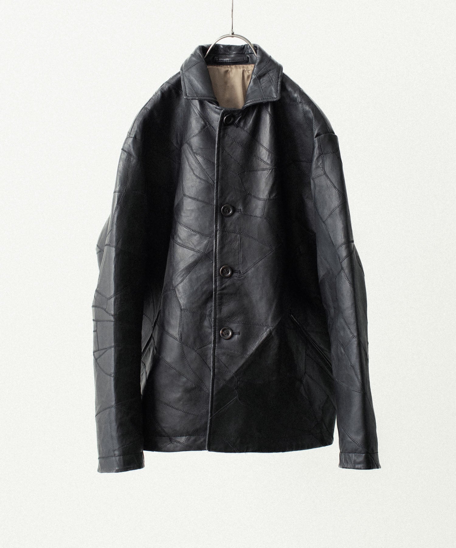 ANTHEM A / アンセムエー】COW LEATHER UNEVEN JACKET - BLACK | 公式