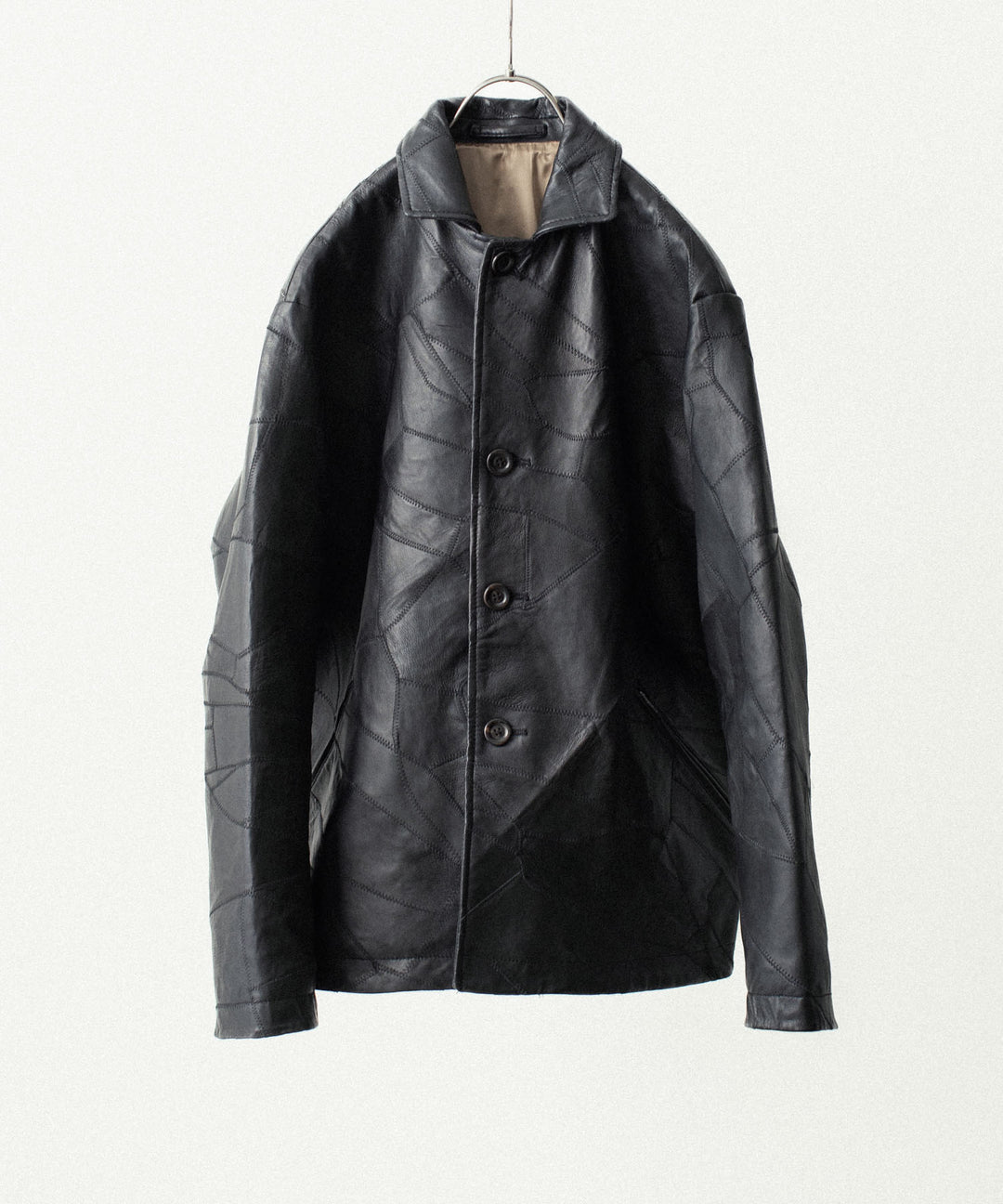 ANTHEM A アンセムエーのCOW LEATHER UNEVEN JACKETのBLACK 公式通販サイトsession福岡セレクトショップ