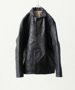 画像をギャラリービューアに読み込む, ANTHEM A アンセムエーのCOW LEATHER UNEVEN JACKETのBLACK 公式通販サイトsession福岡セレクトショップ
