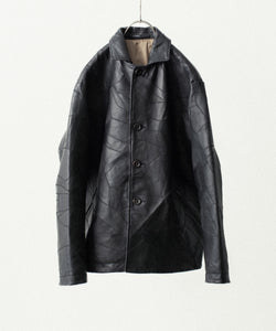 ANTHEM A / アンセムエー】COW LEATHER UNEVEN JACKET - BLACK | 公式 