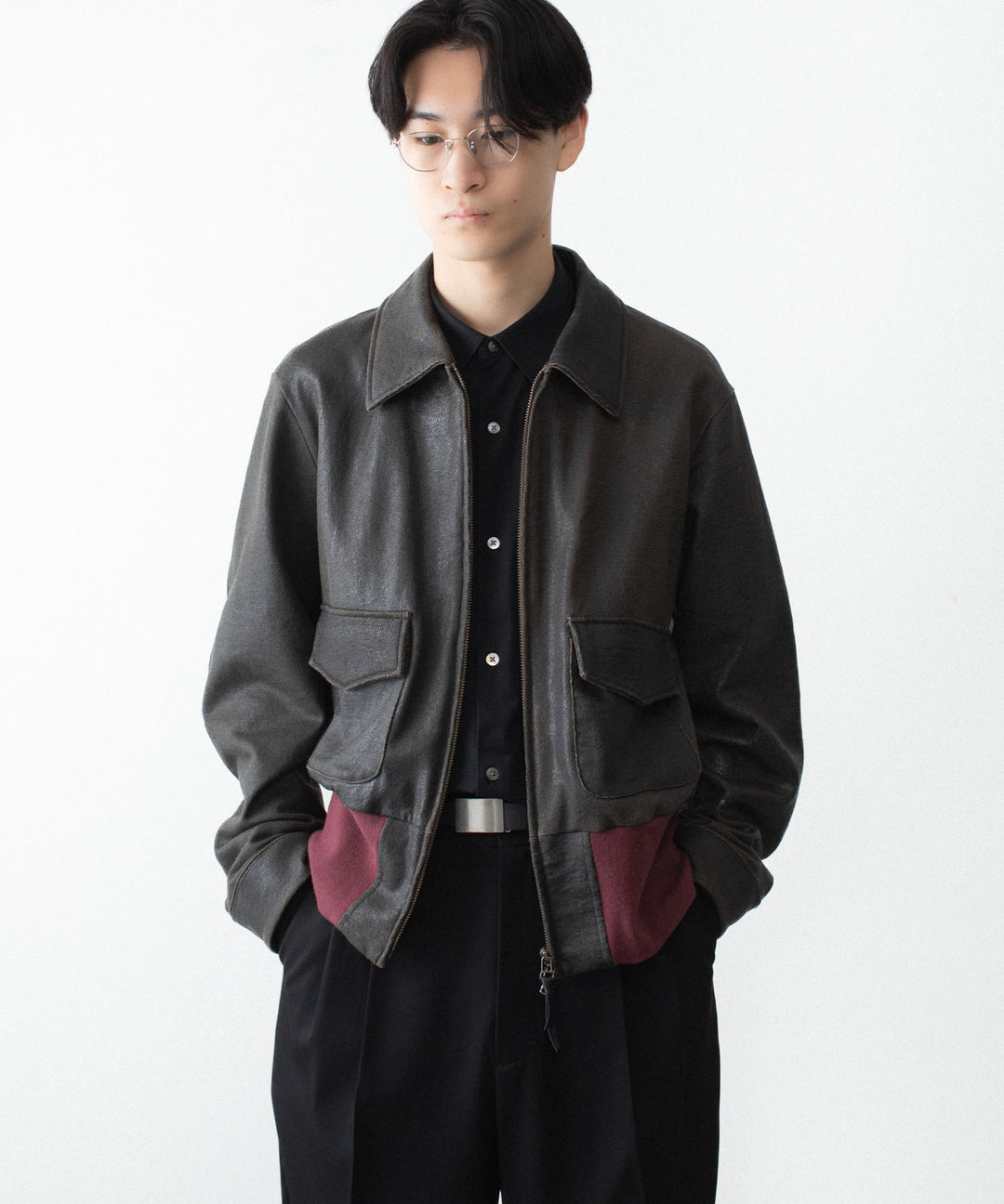 ANTHEM A アンセムエーのCRACK TERRY BLOUSONのBROWN 公式通販サイトsession福岡セレクトショップ