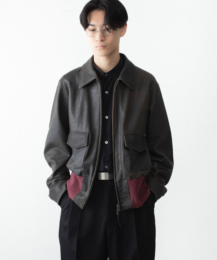 ANTHEM A アンセムエーのCRACK TERRY BLOUSONのBROWN 公式通販サイトsession福岡セレクトショップ