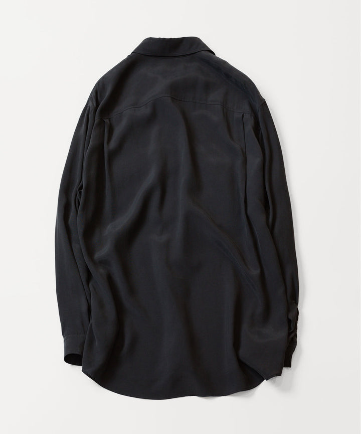 ATTACHMENT アタッチメントのCU/RY FIBRIL TAFFETA PATCH POCKET L/S SHIRT - BLACKの公式通販サイトsession福岡セレクトショップ