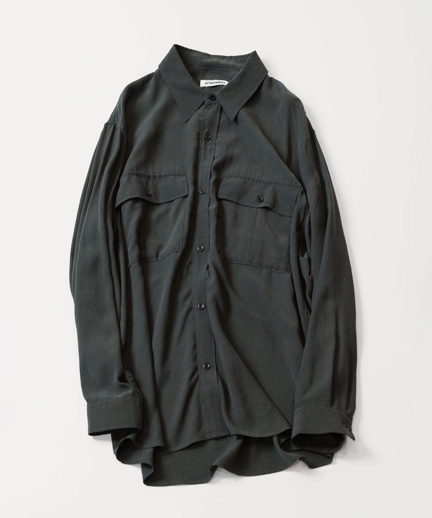 ATTACHMENT アタッチメントのCU/RY FIBRIL TAFFETA PATCH POCKET L/S SHIRT - D.GRAYの公式通販サイトsession福岡セレクトショップ