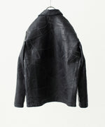 画像をギャラリービューアに読み込む, ANTHEM A アンセムエーのCOW LEATHER UNEVEN JACKETのBLACK 公式通販サイトsession福岡セレクトショップ
