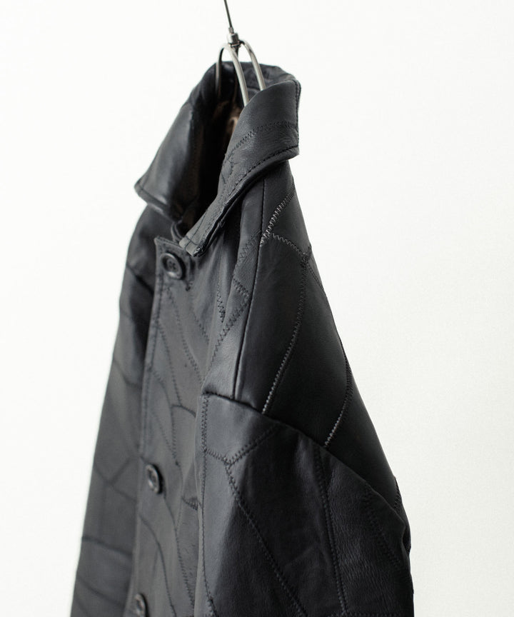 ANTHEM A アンセムエーのCOW LEATHER UNEVEN JACKETのBLACK 公式通販サイトsession福岡セレクトショップ