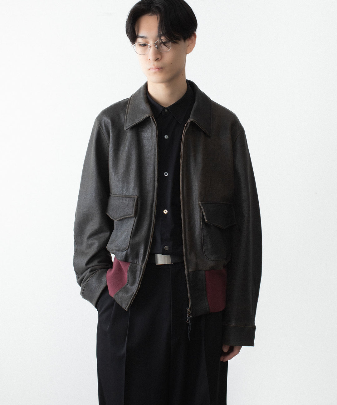 ANTHEM A アンセムエーのCRACK TERRY BLOUSONのBROWN 公式通販サイトsession福岡セレクトショップ