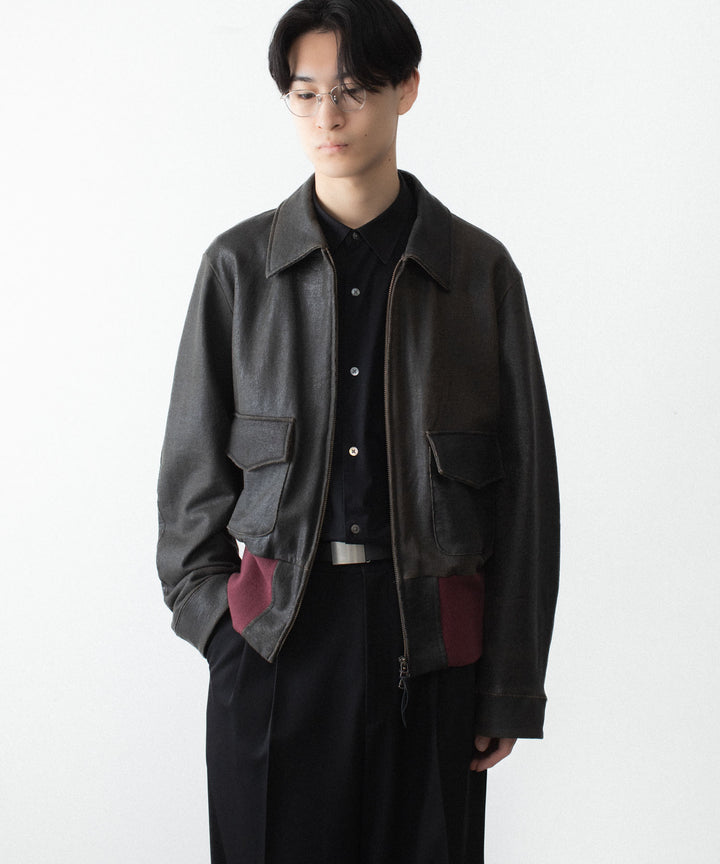 ANTHEM A アンセムエーのCRACK TERRY BLOUSONのBROWN 公式通販サイトsession福岡セレクトショップ