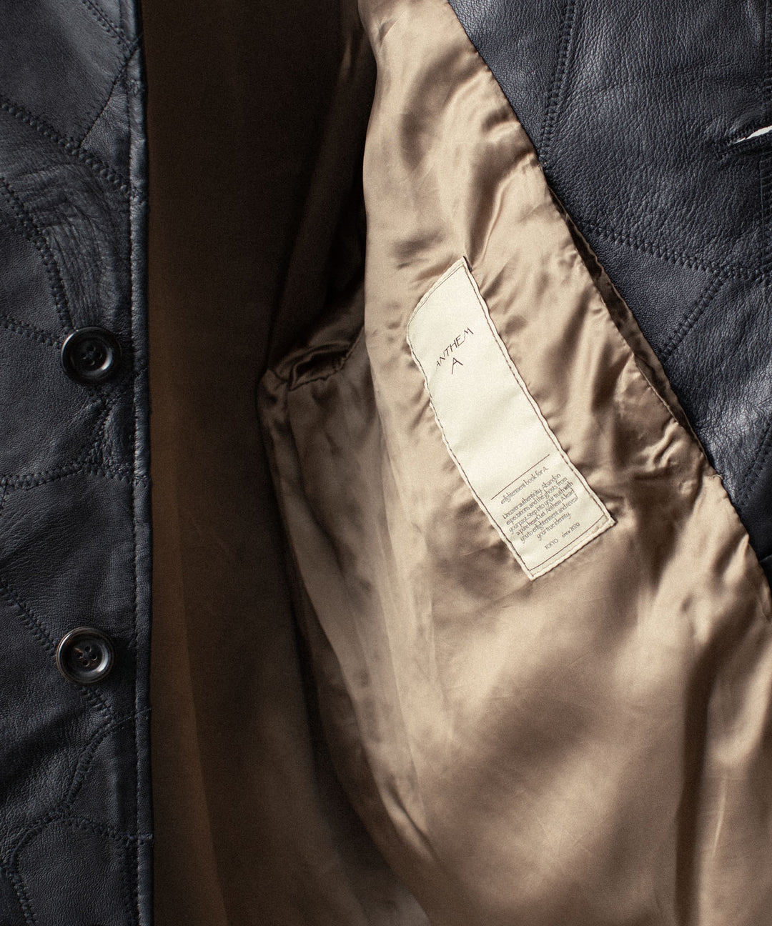 ANTHEM A アンセムエーのCOW LEATHER UNEVEN JACKETのBLACK 公式通販サイトsession福岡セレクトショップ