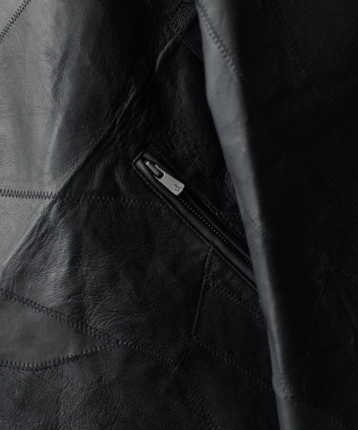 ANTHEM A アンセムエーのCOW LEATHER UNEVEN JACKETのBLACK 公式通販サイトsession福岡セレクトショップ