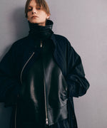 画像をギャラリービューアに読み込む, 【ANTHEM A】LAMB LEATHER MILITARY BLOUSON - BLACK
