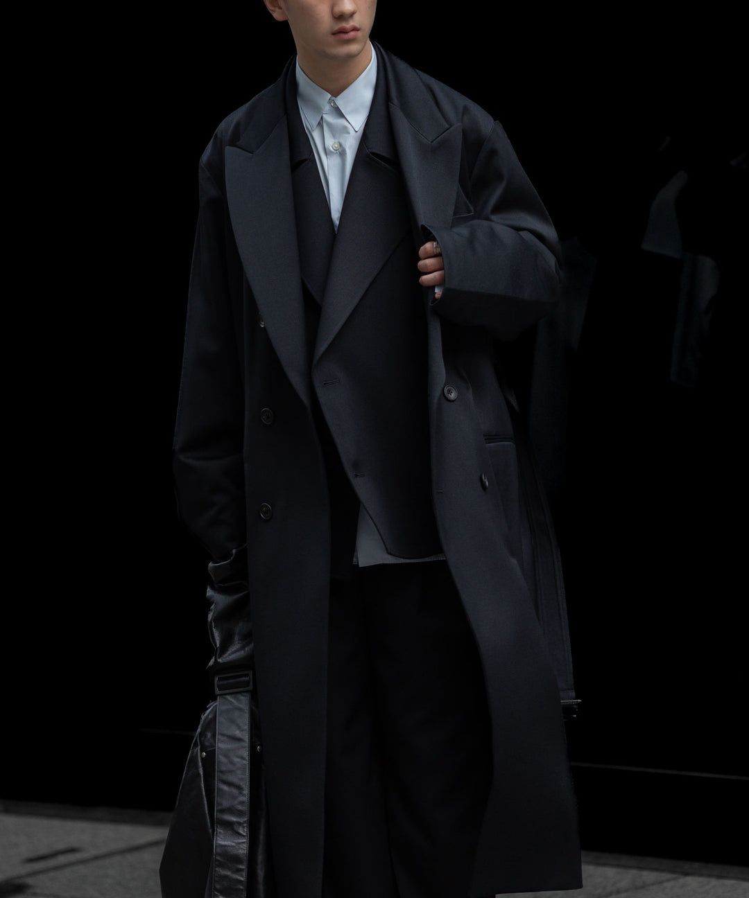 ssstein(シュタイン)のW/SI SATIN PEAK LAPEL LONG COAT - BLACKの公式通販サイトsession福岡セレクトショップ