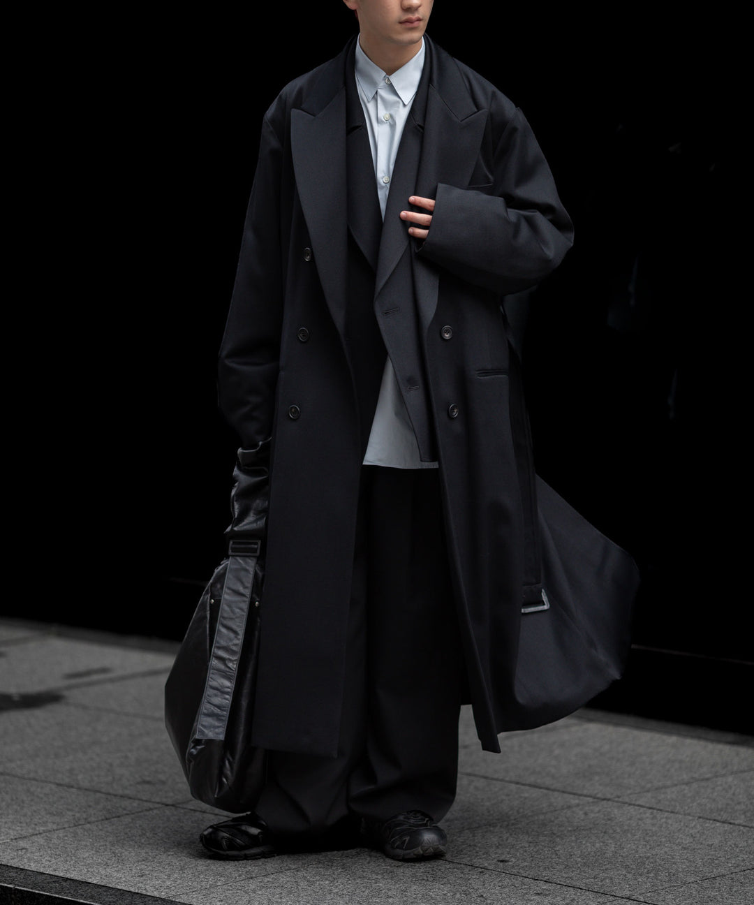 ssstein(シュタイン)のW/SI SATIN PEAK LAPEL LONG COAT - BLACKの公式通販サイトsession福岡セレクトショップ