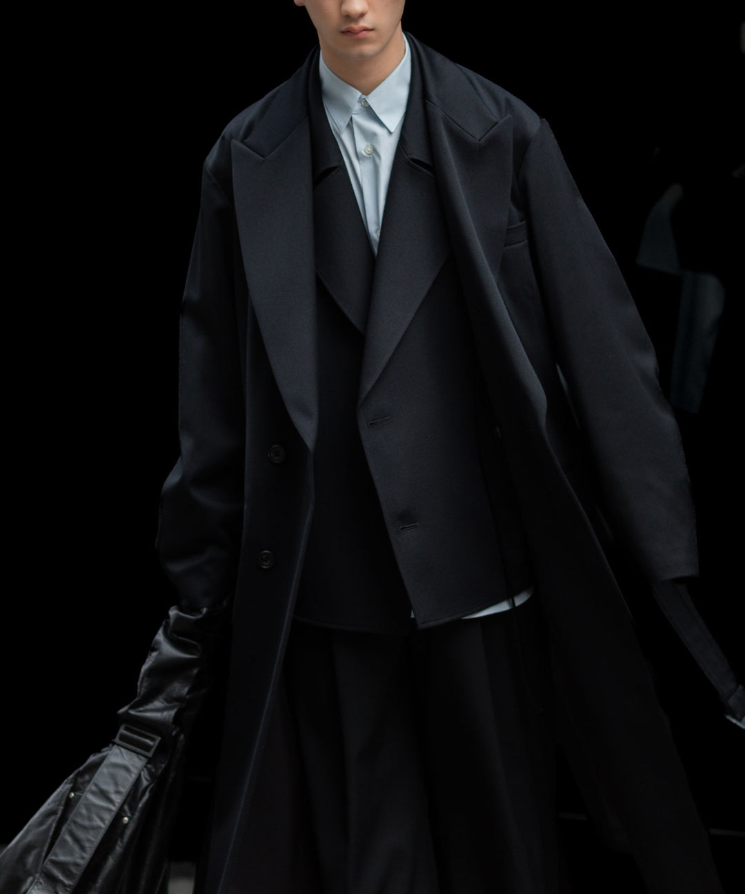 ssstein(シュタイン)のW/SI SATIN PEAK LAPEL LONG COAT - BLACKの公式通販サイトsession福岡セレクトショップ