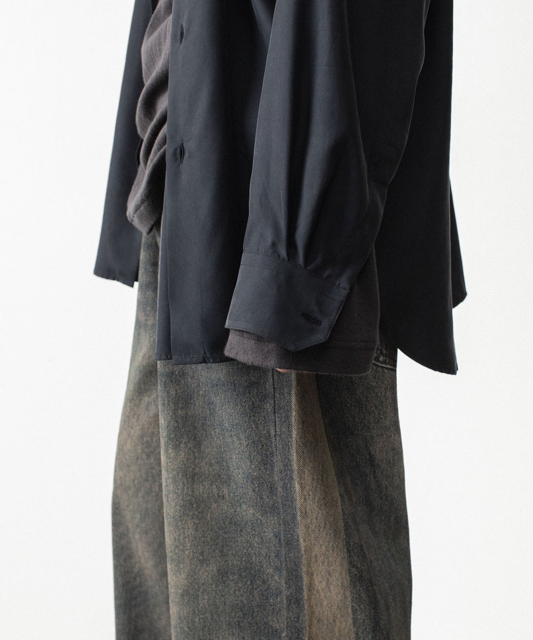 ssstein(シュタイン)のCUPRO TWILL OVERSIZED LS SHIRT - BLACKの公式通販サイトsession福岡セレクトショップ