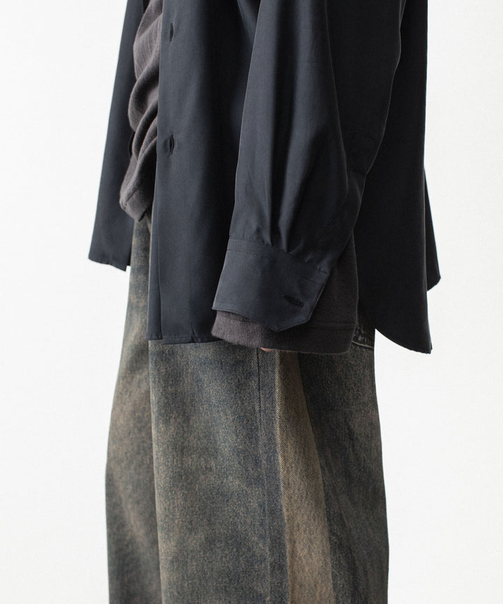 ssstein(シュタイン)のCUPRO TWILL OVERSIZED LS SHIRT - BLACKの公式通販サイトsession福岡セレクトショップ