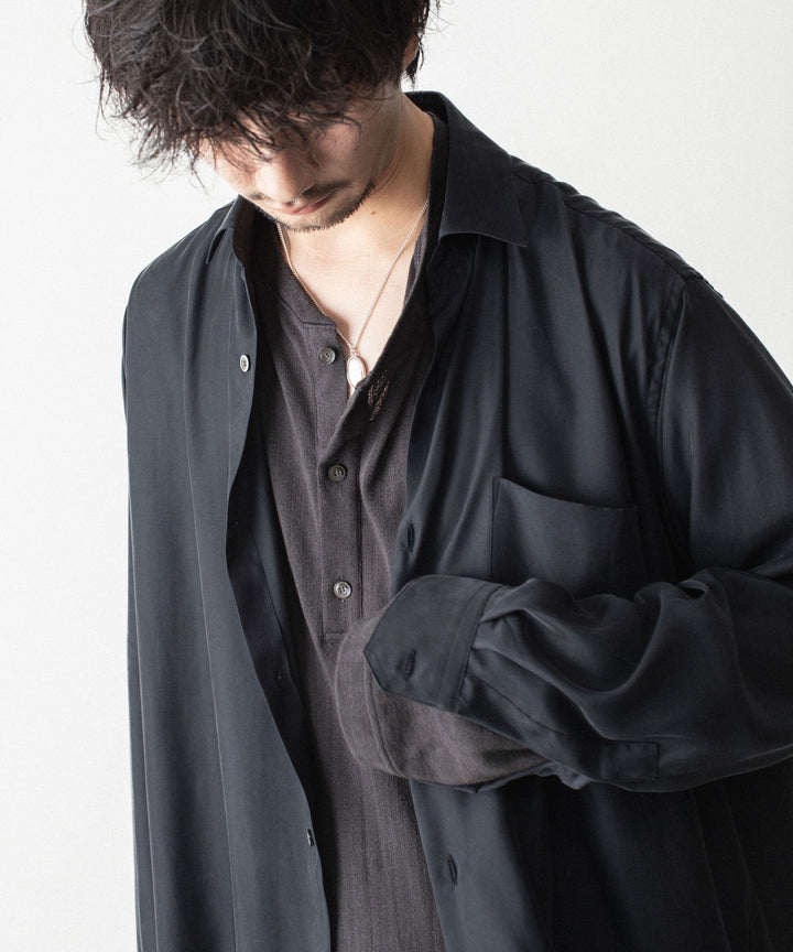 ssstein(シュタイン)のCUPRO TWILL OVERSIZED LS SHIRT - BLACKの公式通販サイトsession福岡セレクトショップ