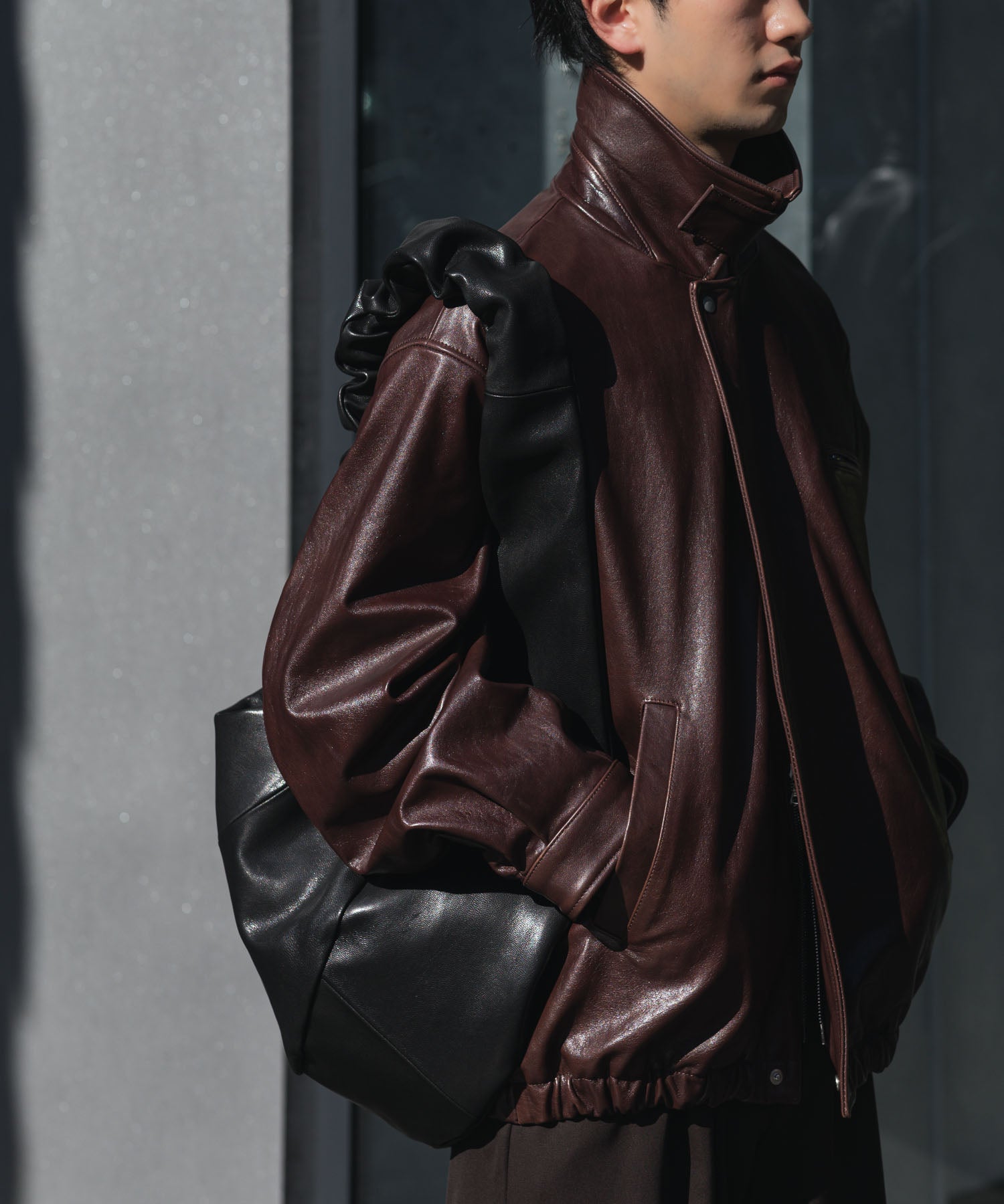 ssstein / シュタイン】COW LEATHER VINTAGE ZIP JACKET - BROWN