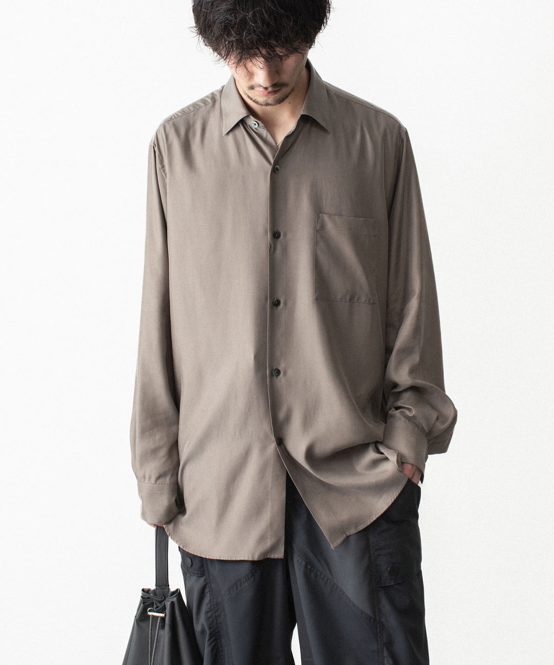 ssstein(シュタイン)のCUPRO TWILL OVERSIZED LS SHIRT - TAUPEの公式通販サイトsession福岡セレクトショップ