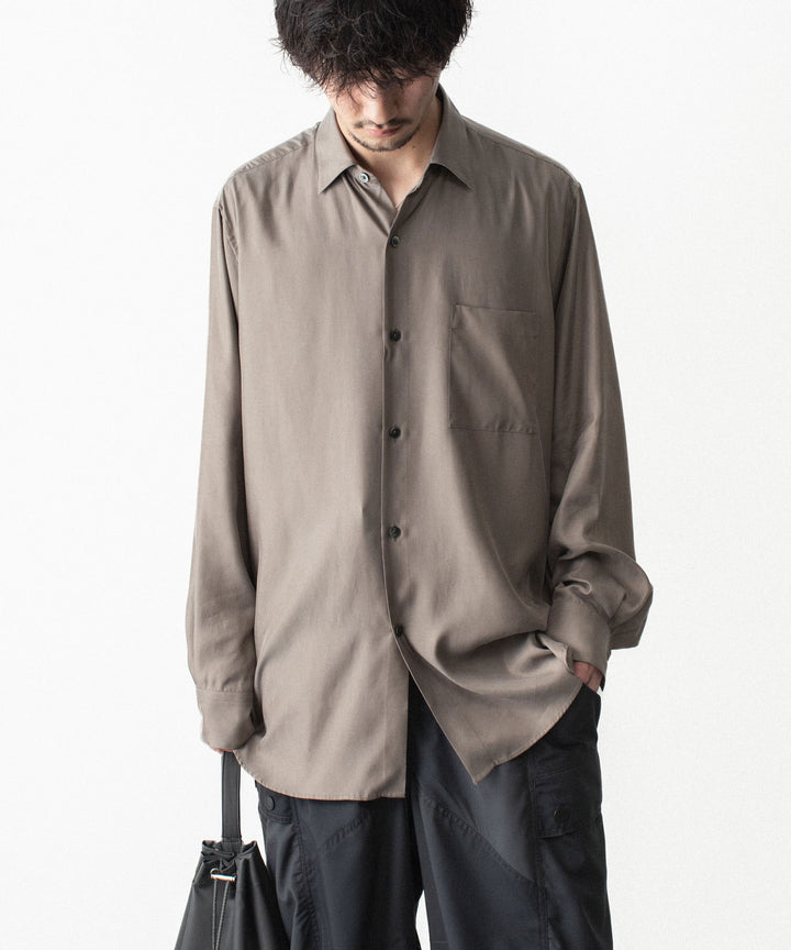 ssstein(シュタイン)のCUPRO TWILL OVERSIZED LS SHIRT - TAUPEの公式通販サイトsession福岡セレクトショップ