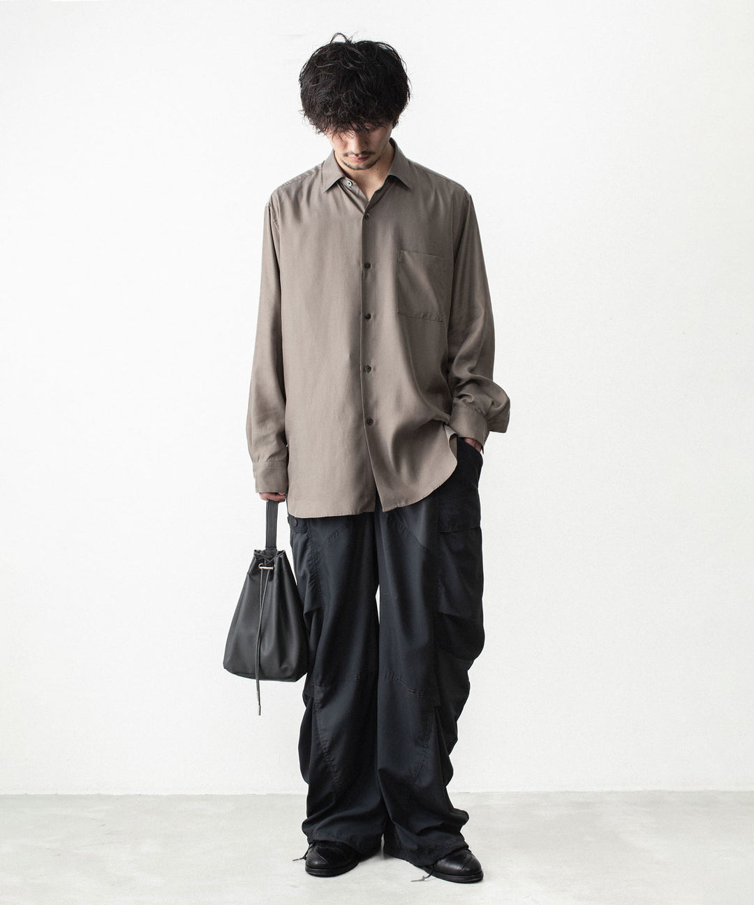 ssstein(シュタイン)のCUPRO TWILL OVERSIZED LS SHIRT - TAUPEの公式通販サイトsession福岡セレクトショップ