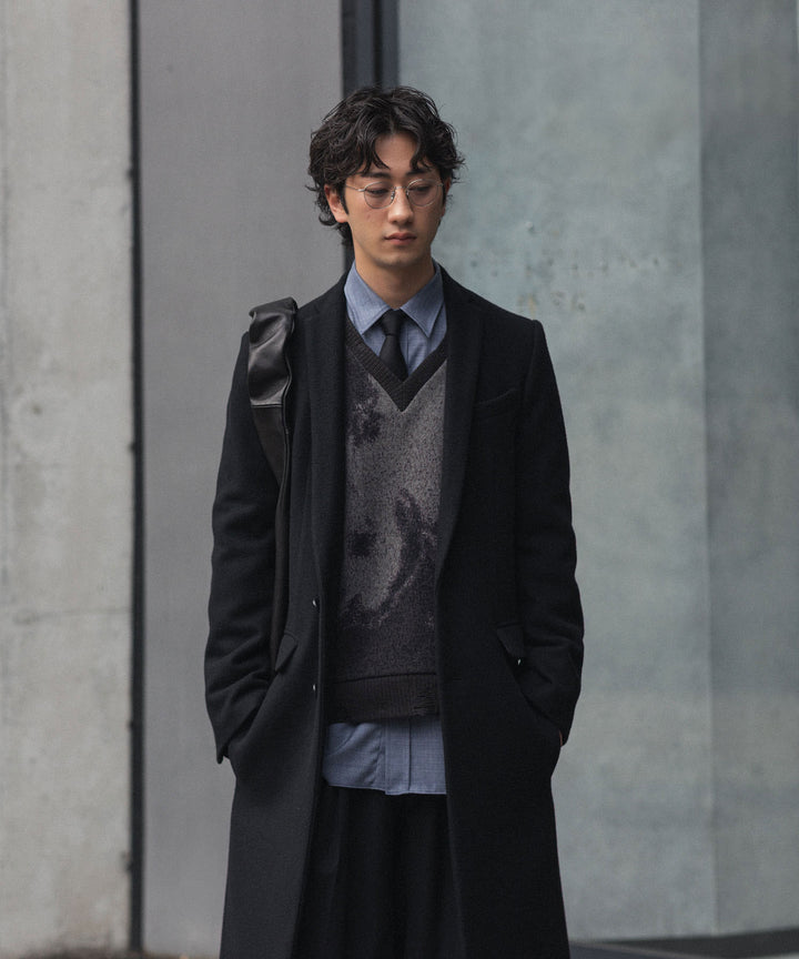 【ato】　ENGLAND LAMB CHESTERFIELD COAT - BLACK