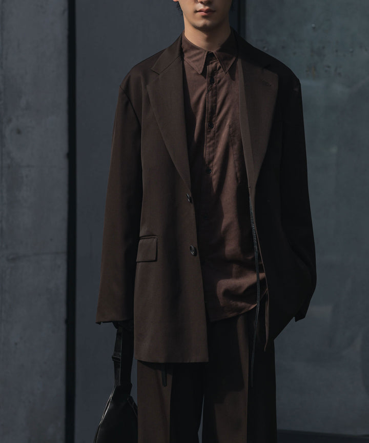 VEIN ヴェインのSYNTHETIC SUEDE LEATHER L/S SHIRT - BROWNの公式通販サイトsession福岡セレクトショップ