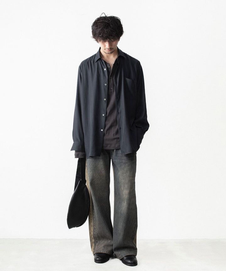 ssstein(シュタイン)のCUPRO TWILL OVERSIZED LS SHIRT - BLACKの公式通販サイトsession福岡セレクトショップ