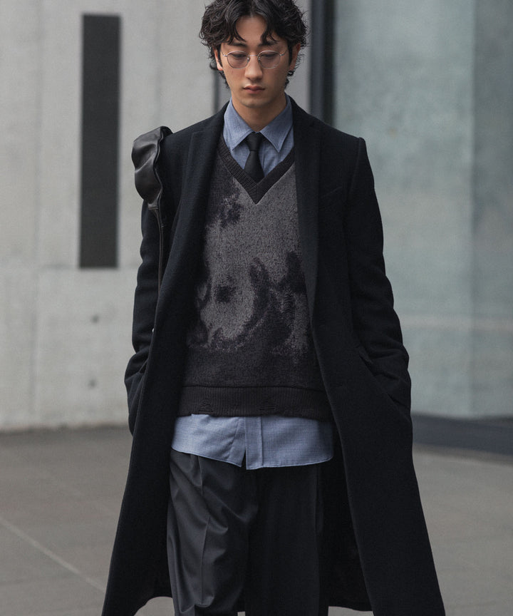 【ato】　ENGLAND LAMB CHESTERFIELD COAT - BLACK