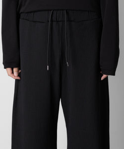 ATTACHMENT アタッチメントのPE STRETCH RIB WIDE LOUNGE TROUSERS - BLACK 公式通販サイトsession福岡セレクトショップ