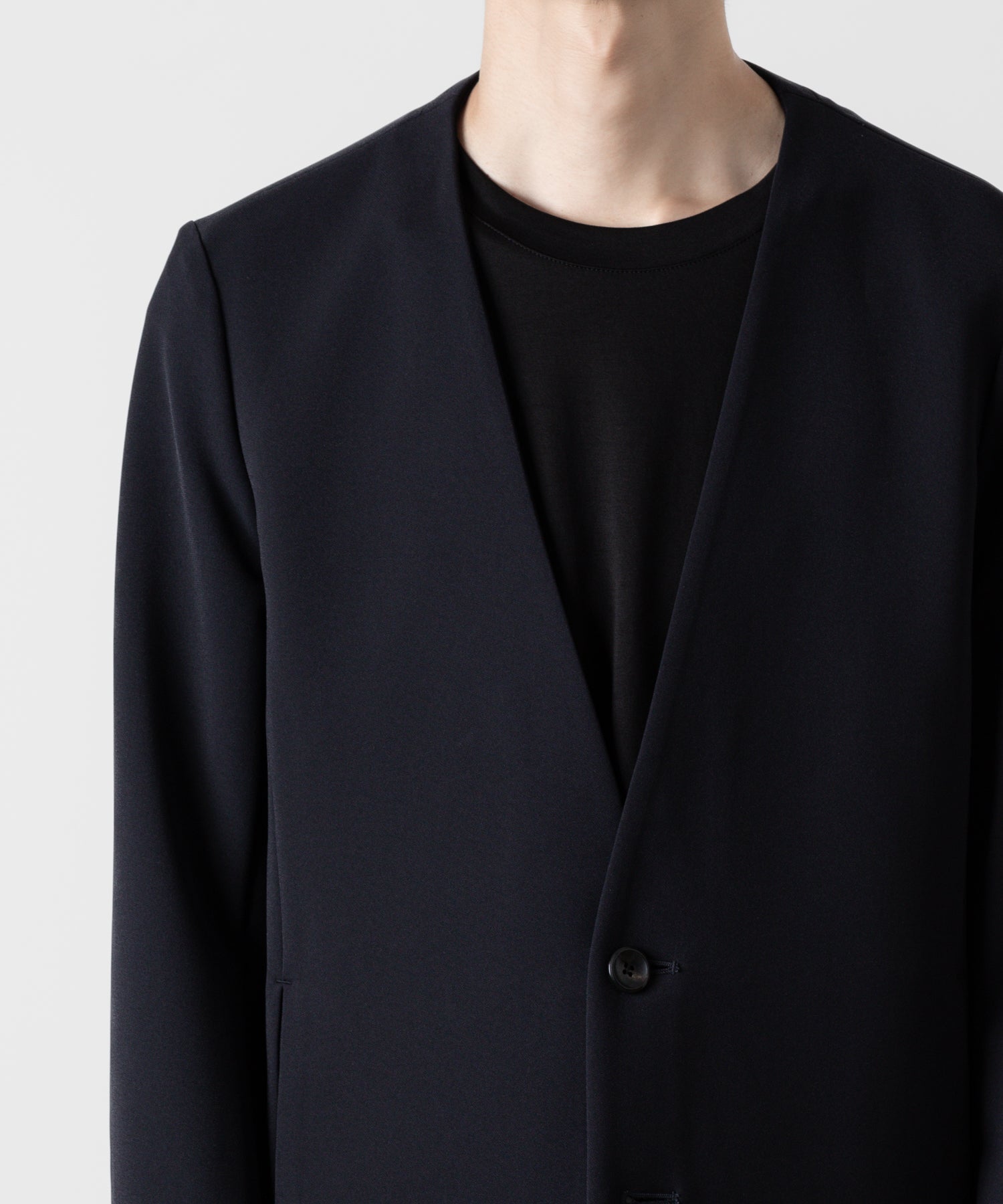 ATTACHMENT アタッチメントのPE STRETCH DOUBLE CLOTH COLLARLESS JACKET - NAVY 公式通販サイトsession福岡セレクトショップ