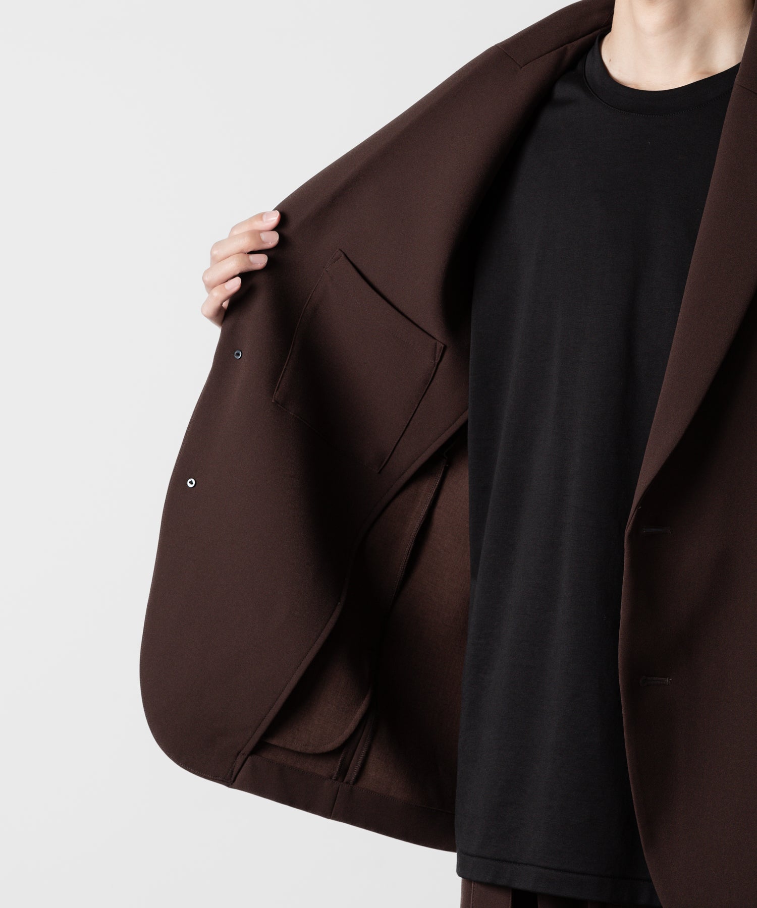 ATTACHMENT アタッチメントのPE STRETCH DOUBLE CLOTH OVERSIZED 2B JACKET - BROWN 公式通販サイトsession福岡セレクトショップ