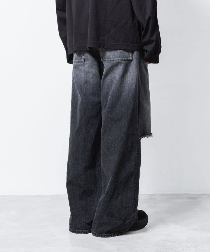 VEIN ヴェインの11OZ DENIM CUT OFF BAGGY TROUSERS - BLACKの公式通販サイトsession福岡セレクトショップ
