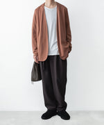 画像をギャラリービューアに読み込む, ATTACHMENT アタッチメントのCOTTON DOUBLE FACE COLLARLESS CARDIGAN - BROWNの公式通販サイトsession福岡セレクトショップ
