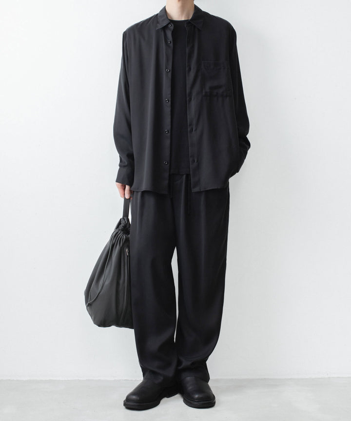 ATTACHMENT アタッチメントのCU/PE FIBRIL SATIN EASY TROUSERS - BLACKの公式通販サイトsession福岡セレクトショップ