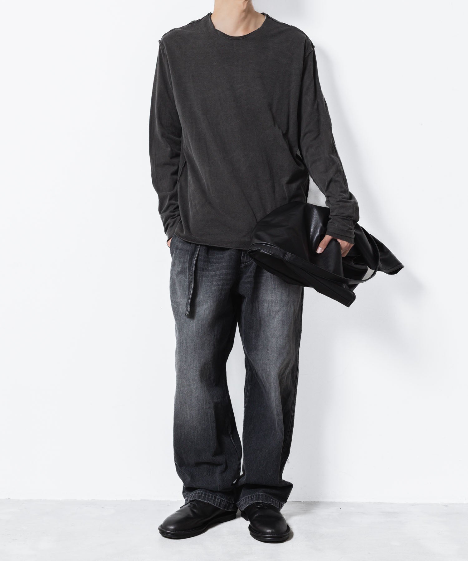 ATTACHMENT アタッチメントの80/2 PIMA CO JERSEY SLIM FIT LAYERED L/S TEE - X.BLACKの公式通販サイトsession福岡セレクトショップ