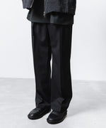 画像をギャラリービューアに読み込む, ATTACHMENT / EXCLUSIVE ITEMアタッチメントのWO/PE STRECH GABARDINE BELTED TROUSERS - BLACKの公式通販サイトsession福岡セレクトショップ
