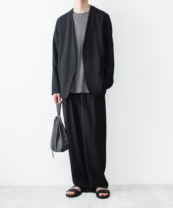 ATTACHMENT アタッチメントの2/90 WO TWIST TWILL COLLARLESS JKT - BLACKの公式通販サイトsession福岡セレクトショップ