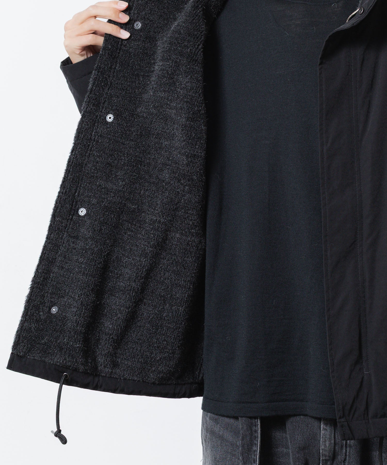 【 ATTACHMENT 】CO/NY WEATHER CLOTH UTILITY JACKET - BLACK