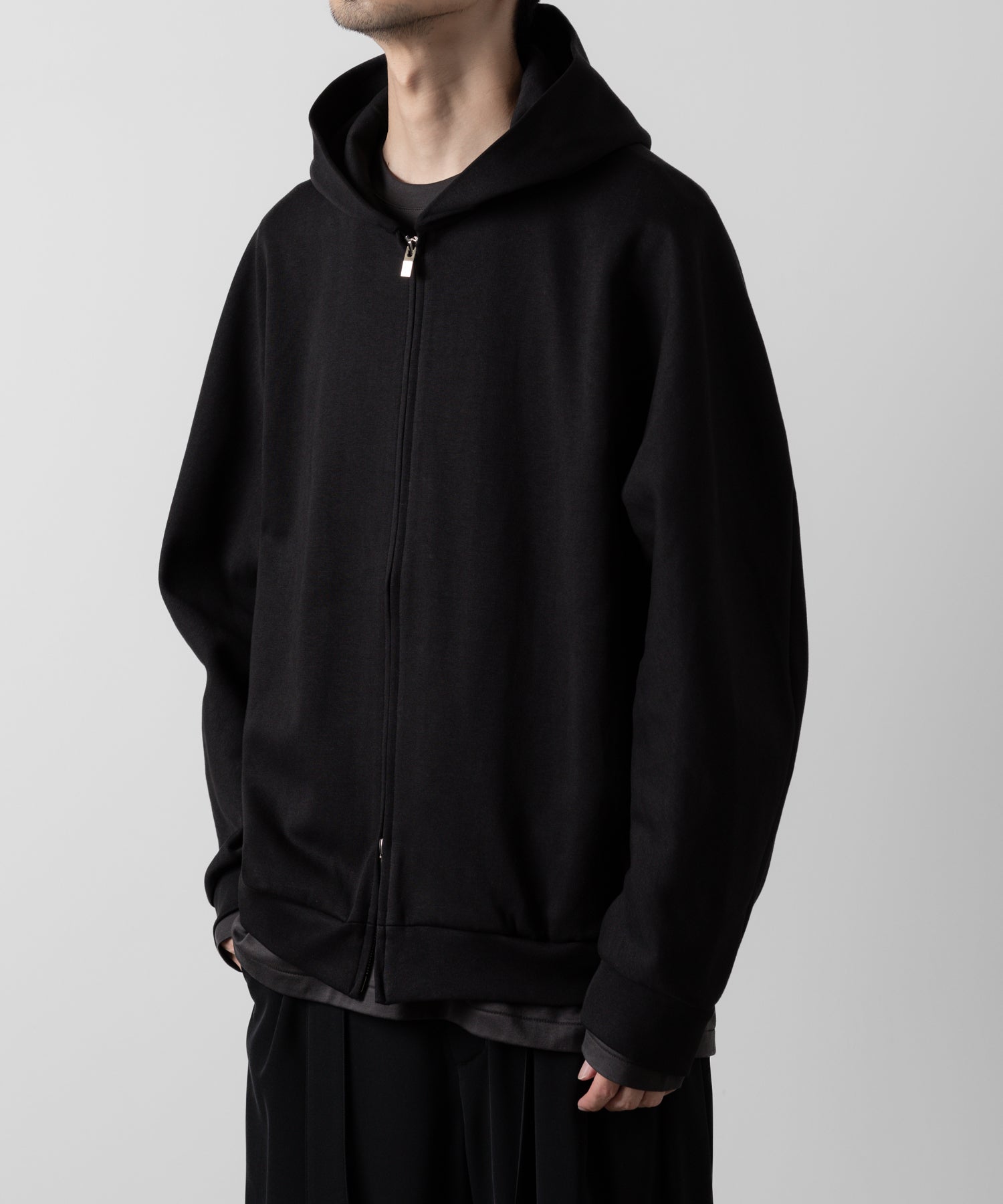 ATTACHMENT アタッチメントのCO/PE DOUBLE KNIT ZIP UP HOODIE - BLACK 公式通販サイトsession福岡セレクトショップ