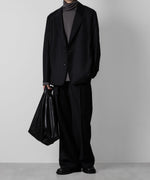 画像をギャラリービューアに読み込む, ATTACHMENT アタッチメントのWASHABLE WO/PE STRETCH SAXONY BELTED WIDE TROUSERS - BLACK 公式通販サイトsession福岡セレクトショップ
