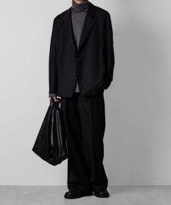 ATTACHMENT アタッチメントのWASHABLE WO/PE STRETCH SAXONY BELTED WIDE TROUSERS - BLACK 公式通販サイトsession福岡セレクトショップ