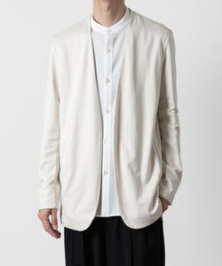 ATTACHMENT アタッチメントのCOTTON DOUBLE FACE COLLARLESS CARDIGAN - OFF WHITE 公式通販サイトsession福岡セレクトショップ