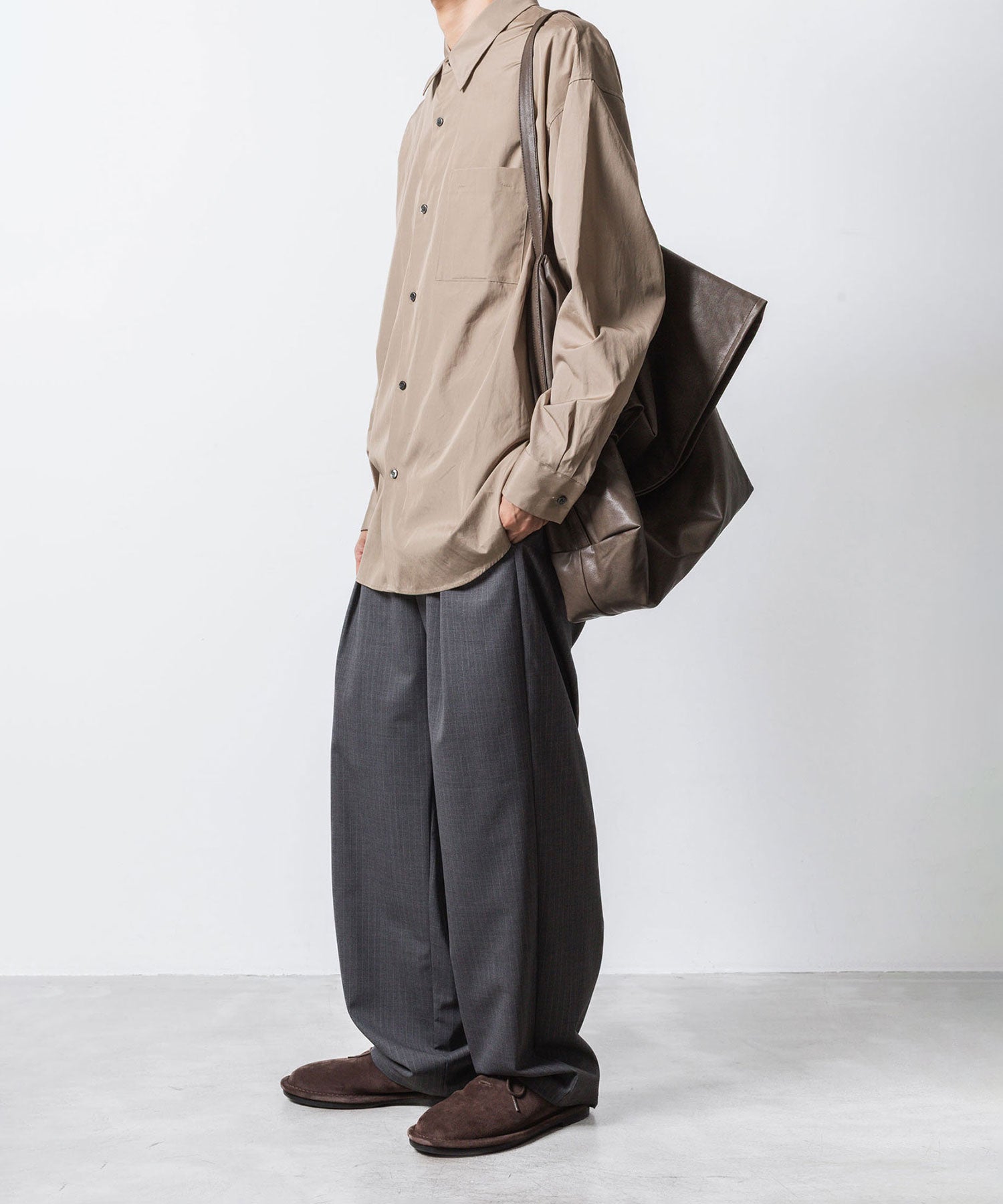ATTACHMENT アタッチメントの140/2 GIZA BROAD L/S SHIRT - CAMELの公式通販サイトsession福岡セレクトショップ